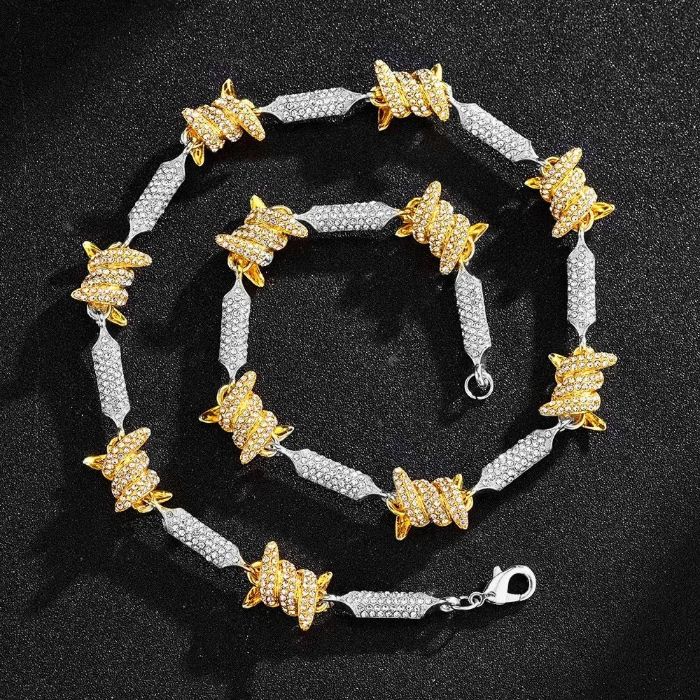 Barbed Wire Link Choker Necklace