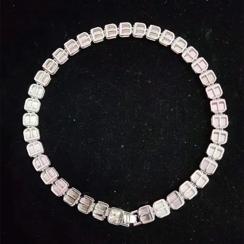 Cluster Tennis Chain 12.5mm AAA Rhinestones