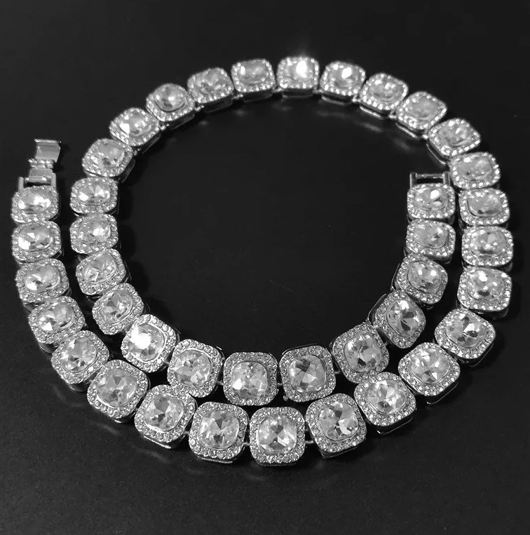 Cluster Tennis Chain 12.5mm AAA Rhinestones