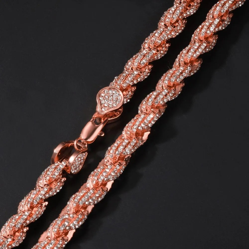 9mm Thick Heavy Iced Rope Chain