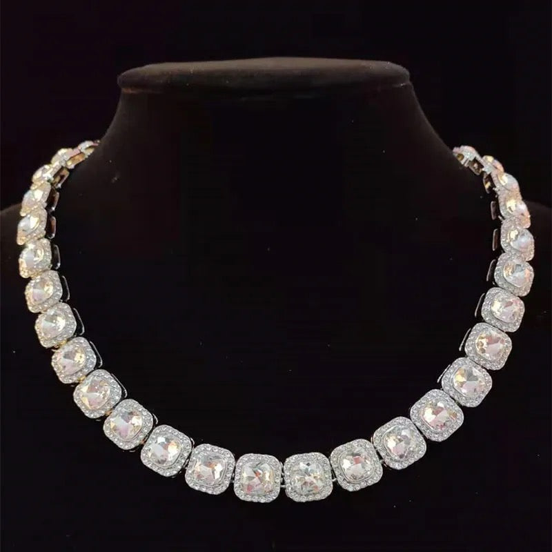 Cluster Tennis Chain 12.5mm AAA Rhinestones