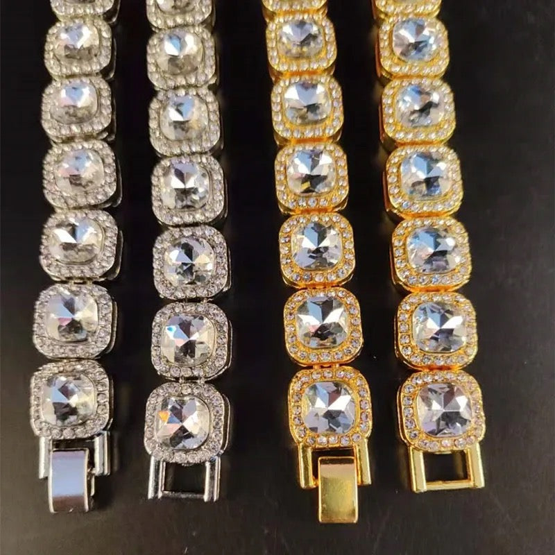 Cluster Tennis Chain 12.5mm AAA Rhinestones