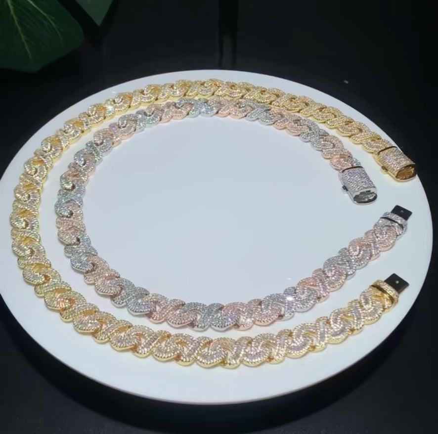 Iced Out Hip Hop Baguette Infinity Link Cuban Chain – LABetzLavish