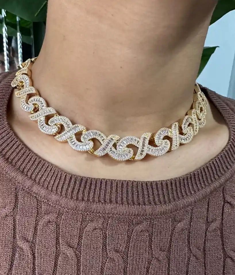 Cuban link choker hot sale iced out