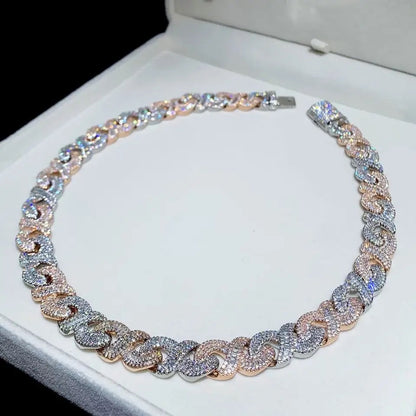 Iced Out Hip Hop Baguette Infinity Link Cuban Chain